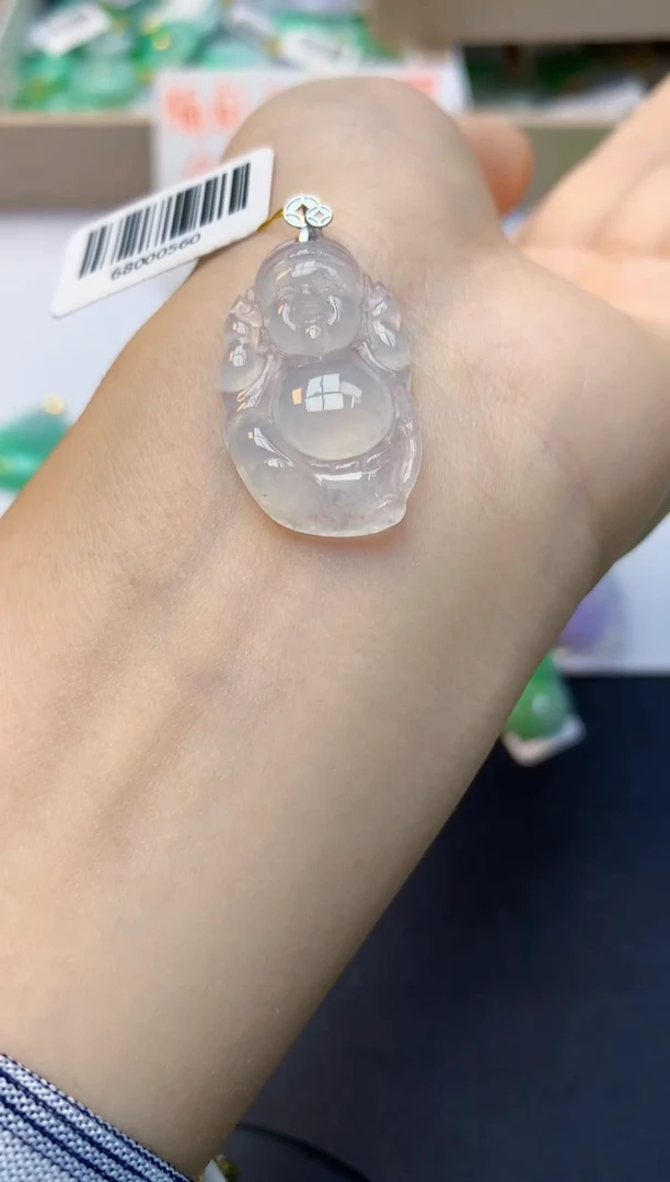 颈饰18K金镶嵌翡翠天然缅甸A货翡翠百元以上9元证书费自理