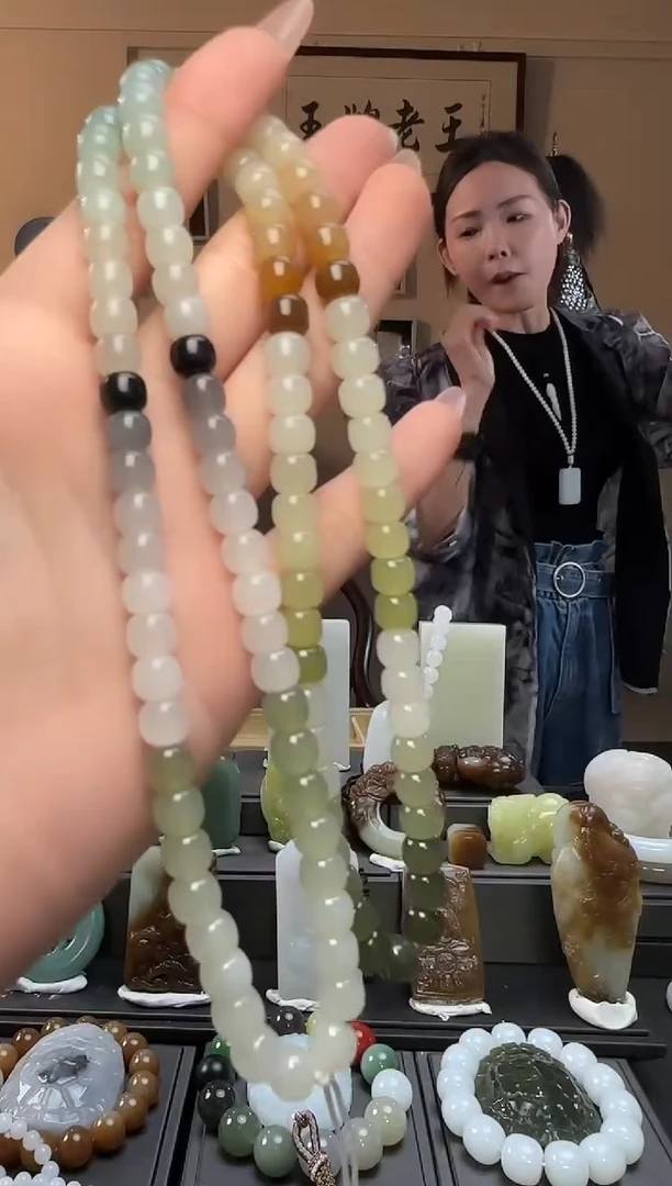 【闪购商品】和田玉多宝老型珠未镶嵌长链