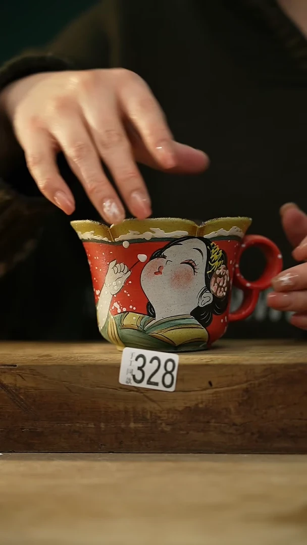 【闪购商品】瓷片新品！设计师款手绘/咖啡杯 羽川