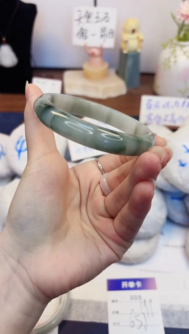 【闪购商品】石英质玉手镯未镶嵌5-天山翠-圈口65