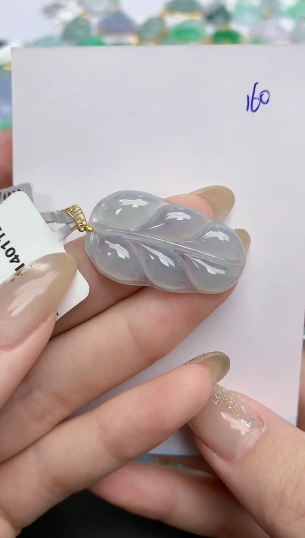 【闪购商品】翡翠颈饰18K金镶嵌天然缅甸翡翠A货