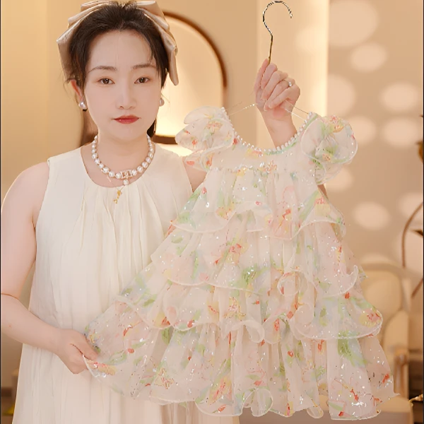 【Y.d0037】2025新款夏季女童飞飞袖连衣裙洋气女宝公主裙