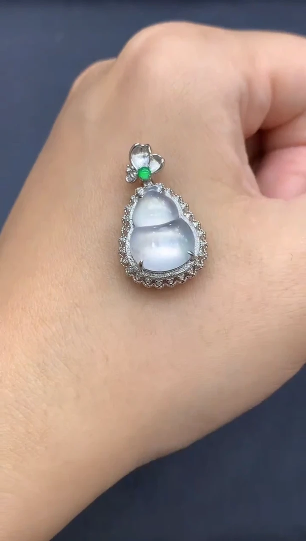 颈饰18K金镶嵌翡翠463-中国好珍宝