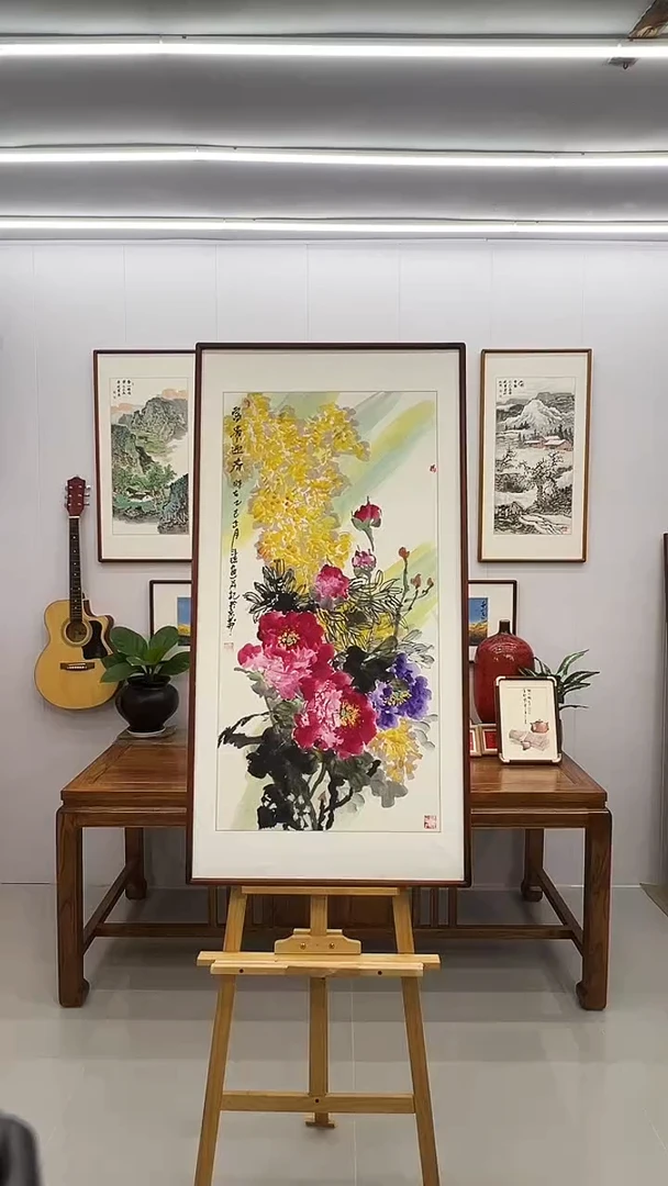 国画汪琼 120*60 富贵迎春