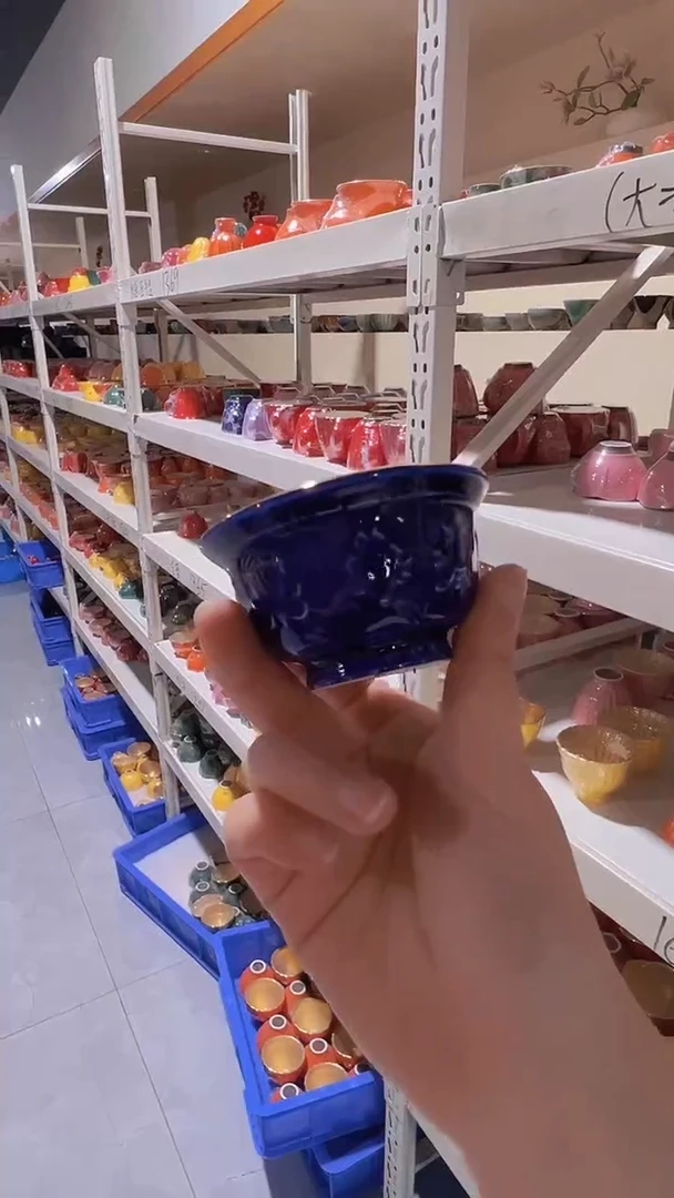 【闪购商品】杯【宜景窑蓝宝王子鎏金系列】吉祥八宝