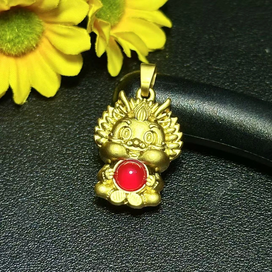 ST6387-红玛瑙红龙吊坠-配绳WR