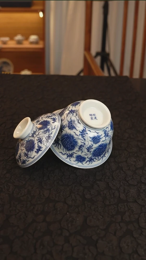 刘建锋窑团菊盖碗