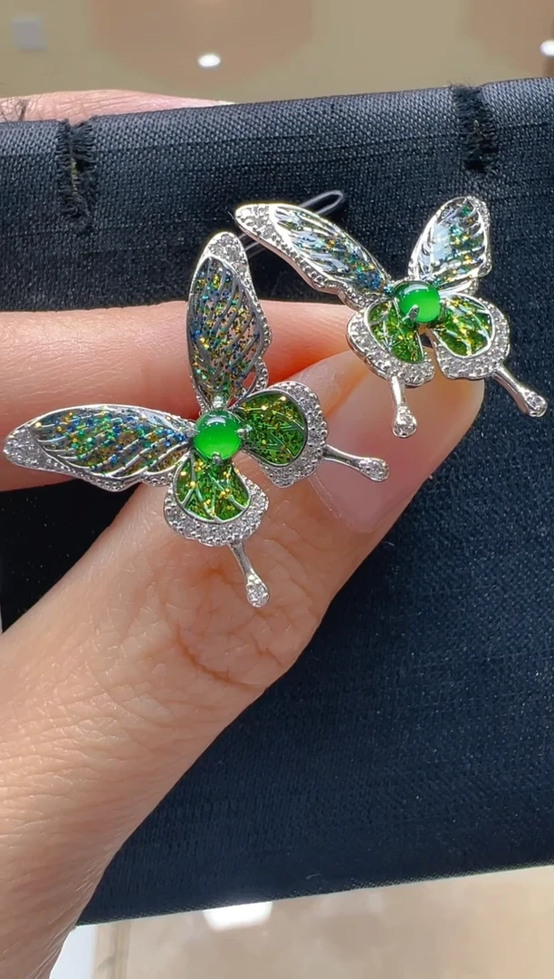 【闪购商品】翡翠耳饰银S925镶嵌多样性团购发一件