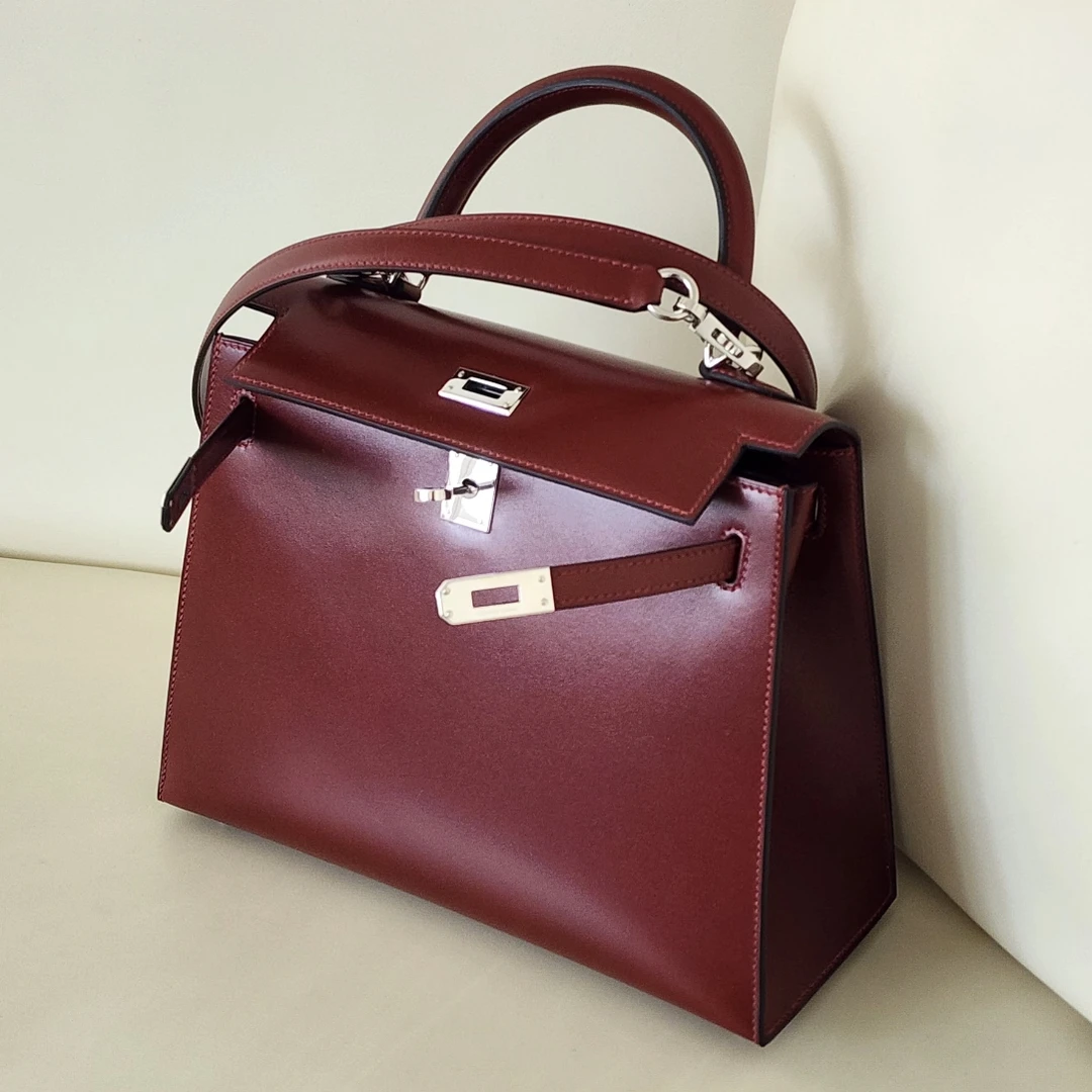99新 Hermes/爱马仕 kelly32 爱马仕红银扣box皮框E