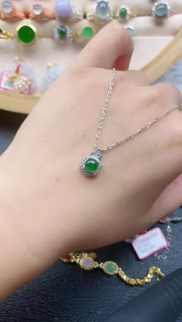 翡翠戒指银S925镶嵌长***觉11111