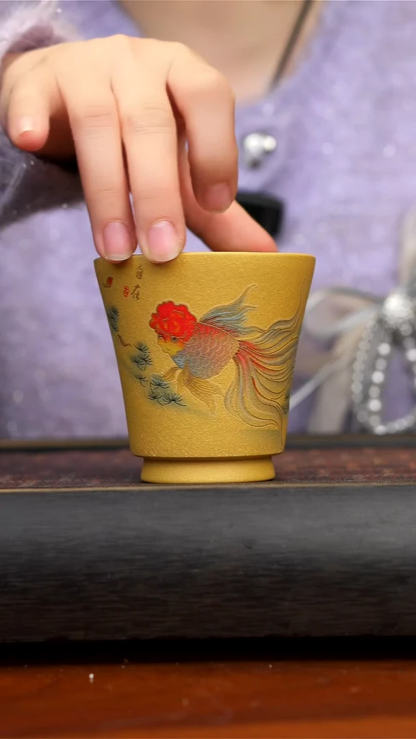 【闪购商品】紫砂茶壶黄段泥鸿运当头锦鲤杯