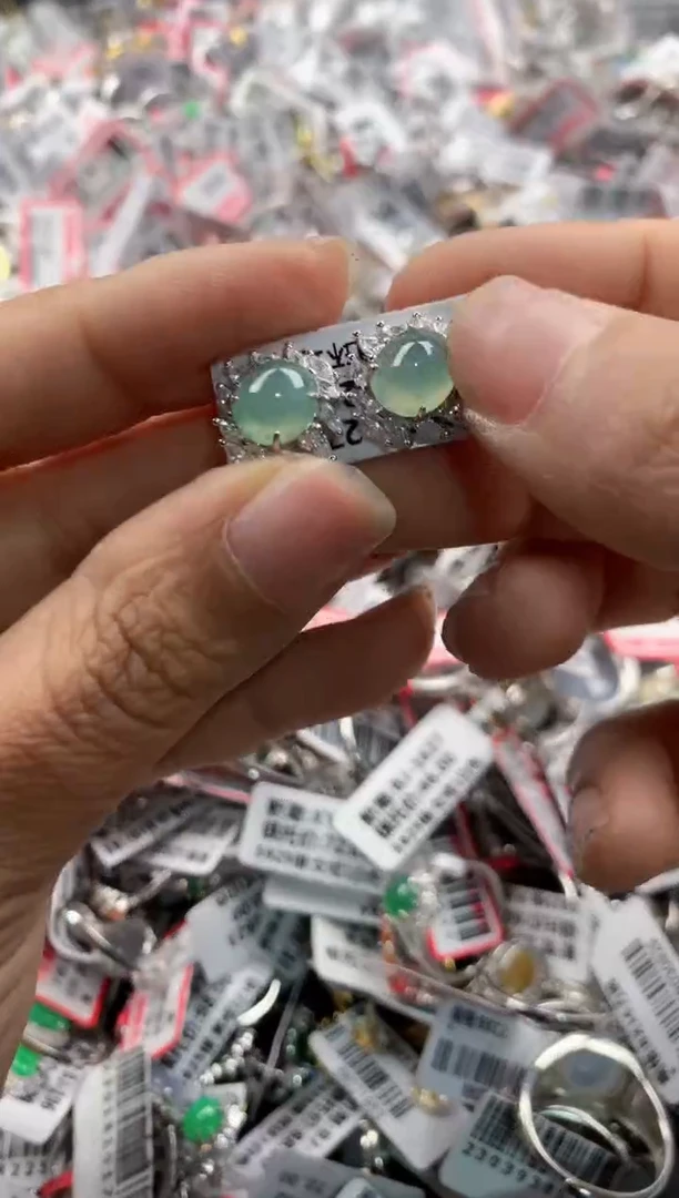 银S925镶嵌戒指翡翠9999     7