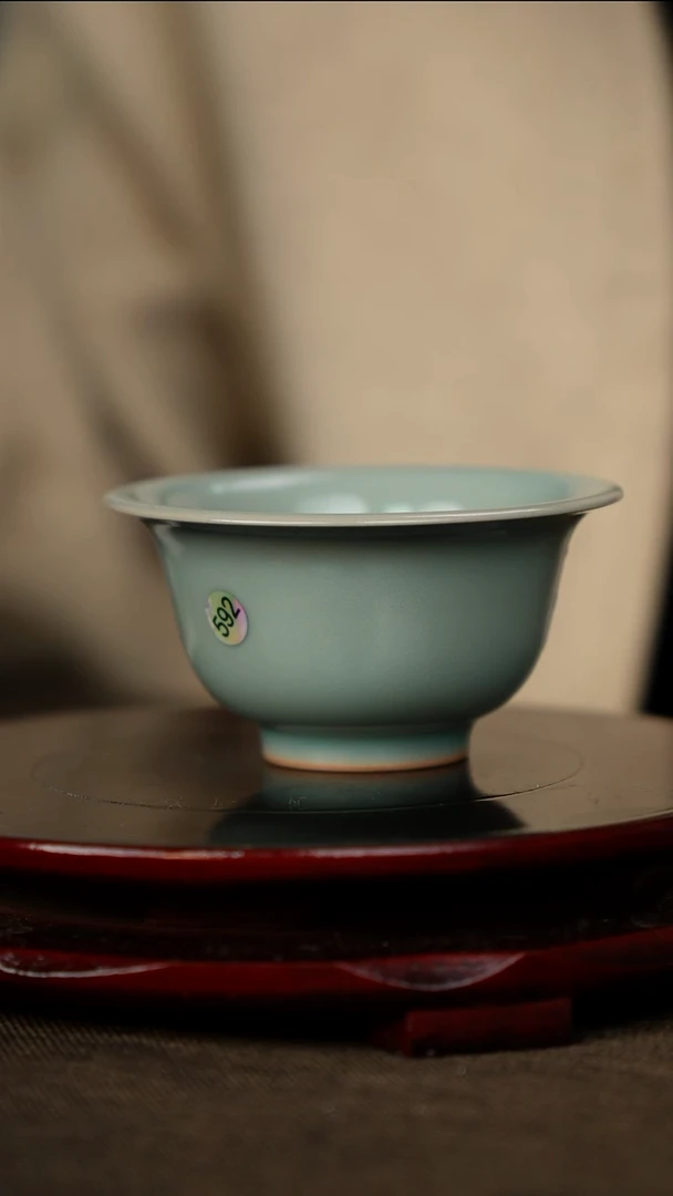 柴烧 压手杯 大师亲签底款