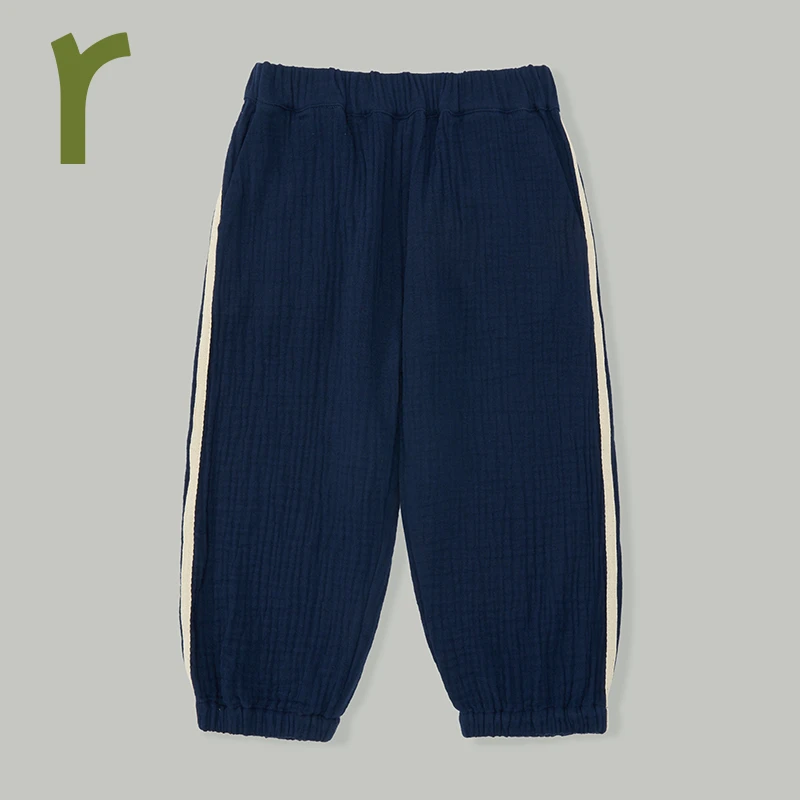 ArborTree 三层100%有机棉纱布宝宝春秋束脚防蚊裤 吸湿排汗保暖