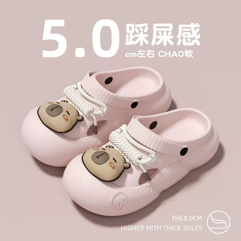 厚底踩屎洞洞鞋新款女夏外穿水洗拖鞋L-18(水洗拖)