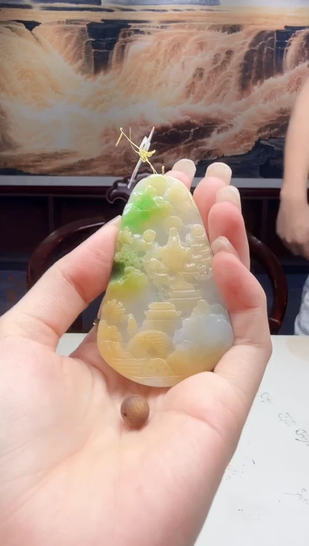 未镶嵌沉香吊坠翡翠木带宝75