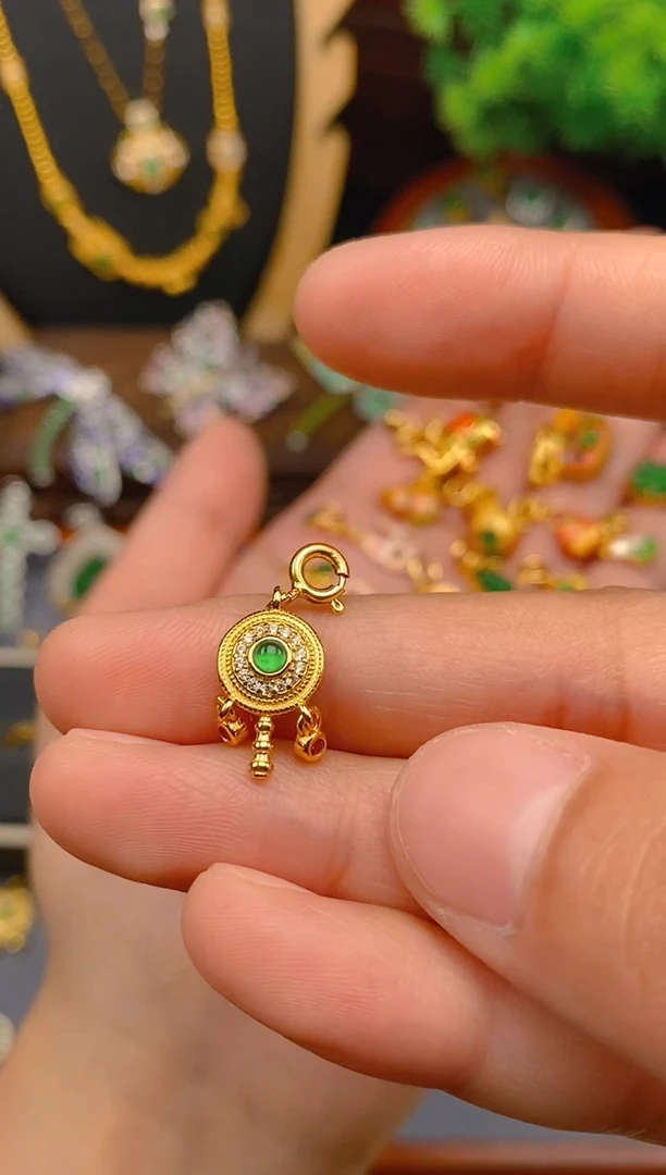 【闪购商品】翡翠吊坠(不含链)银S925镶嵌捕梦网