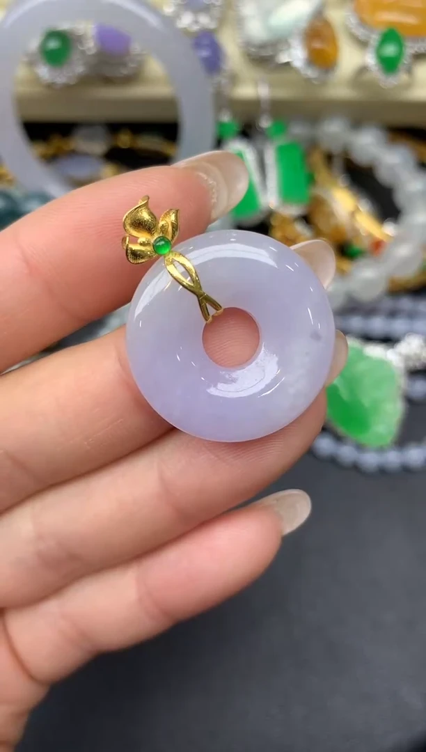 翡翠18K金镶嵌颈饰113-七夕珠宝季