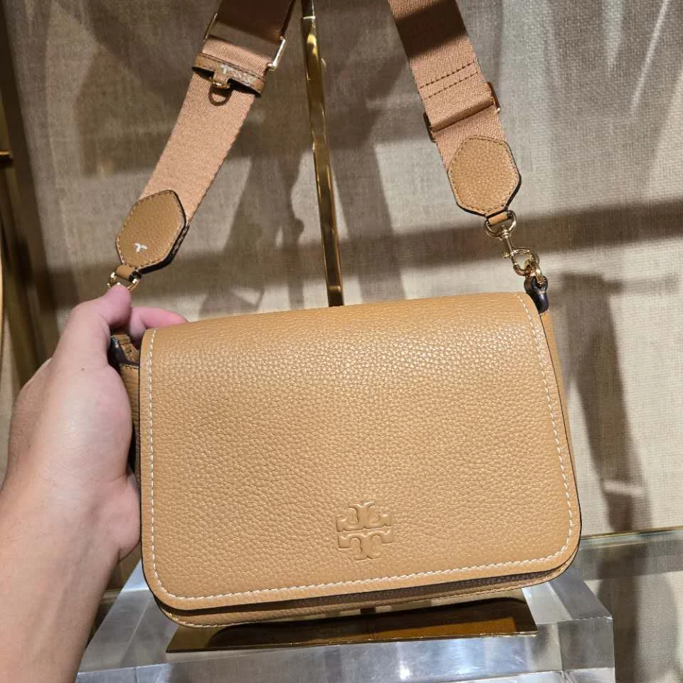 【预售】ToryBurch/汤丽柏琦THEA棕色流苏邮差单肩斜挎包