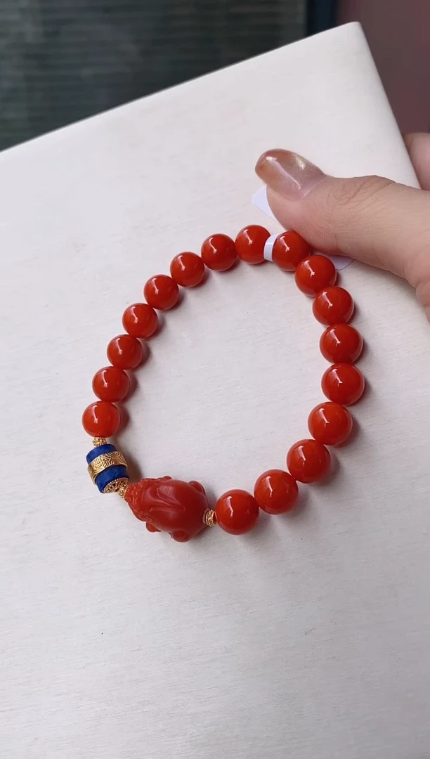未镶嵌手链南红玛瑙保山南红貔貅设计款8.5+mm
