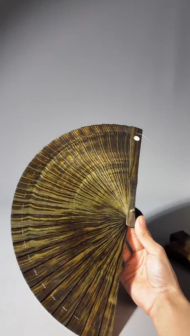 其他楠木（金丝楠）拽*秋523号21cm乌木金丝楠小叶桢楠扇子