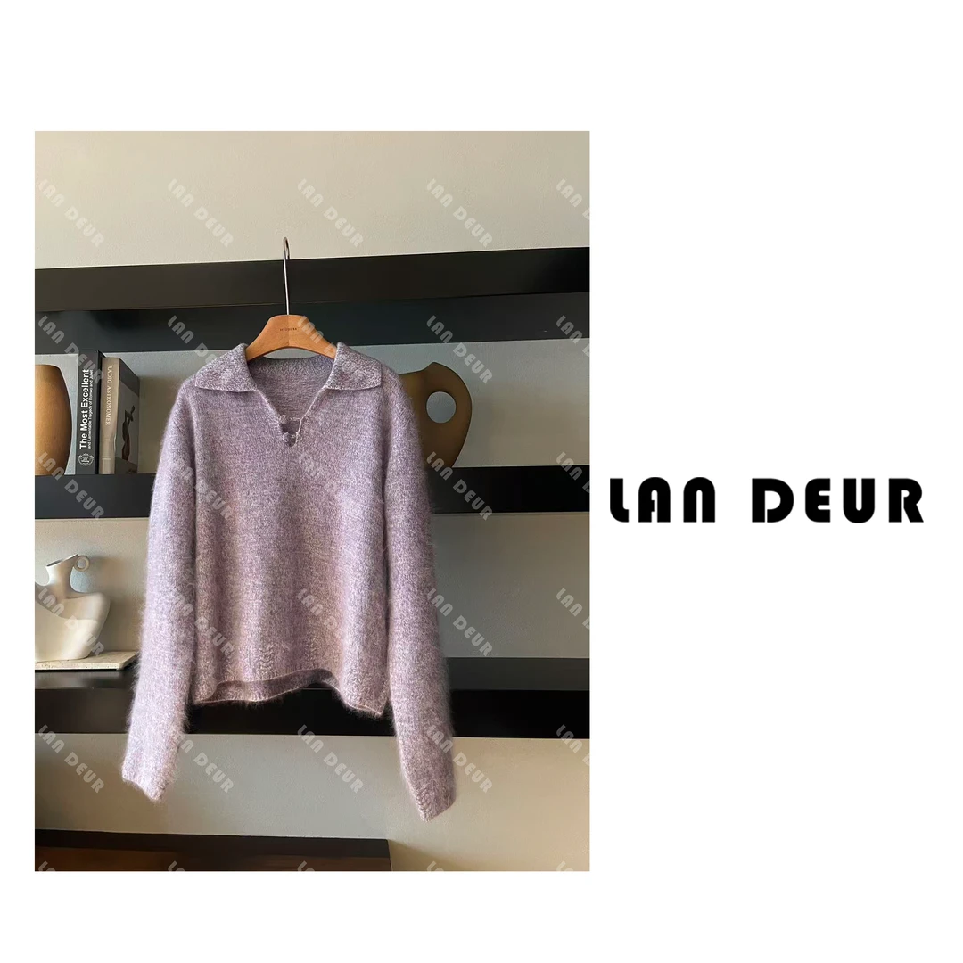 JIUJIU【薄暮花影】绵羊毛+山羊绒糯叽叽洋气慵懒风减龄套头针织衫