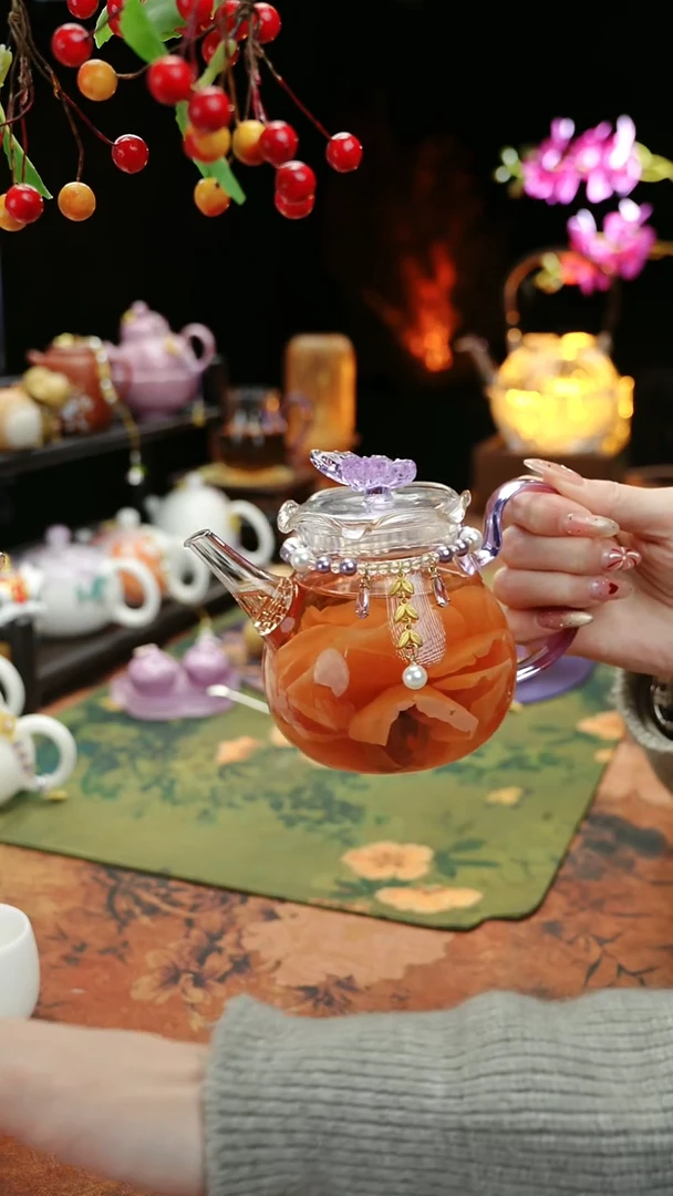 【闪购商品】紫色铃兰花茶壶+链子