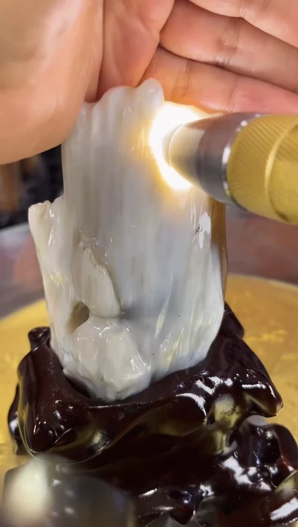 缅甸天然树化玉摆件