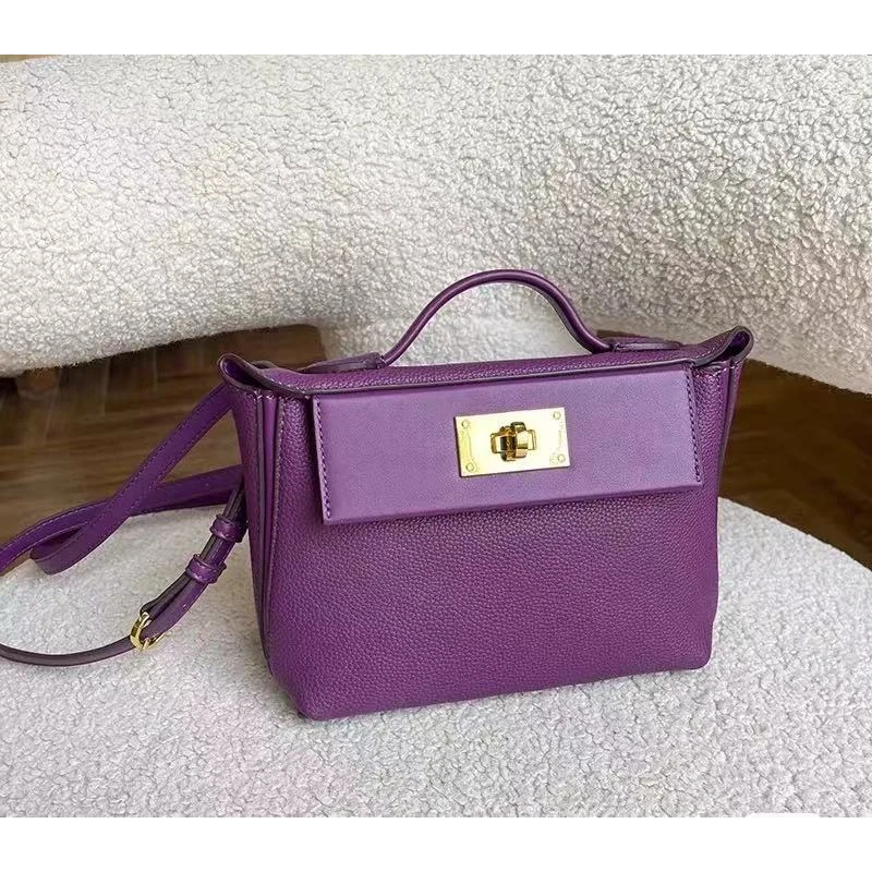 【Rain.Cun】大马24小号限定色头层Togo牛皮女包SLBL-8001-海葵紫