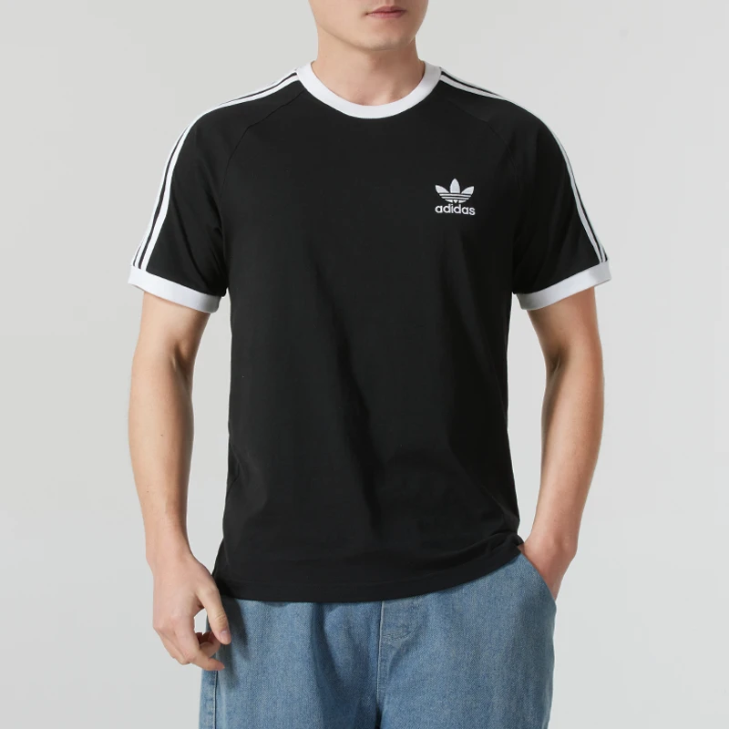 【达人专属】阿迪达斯纯棉短袖男装新款修身T恤衫圆领休闲服KB2459