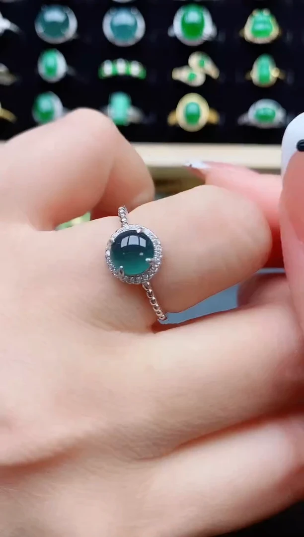 【闪购商品】翡翠银S925镶嵌戒指321321