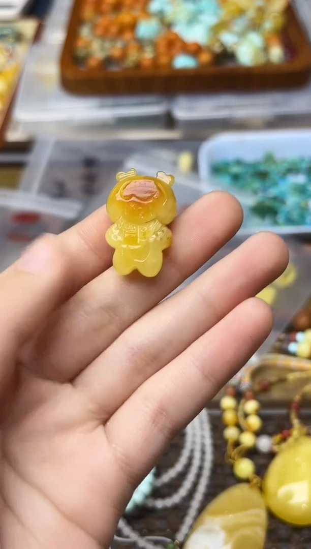 裸石蜜蜡未镶嵌蜜蜡小鹿配饰GW