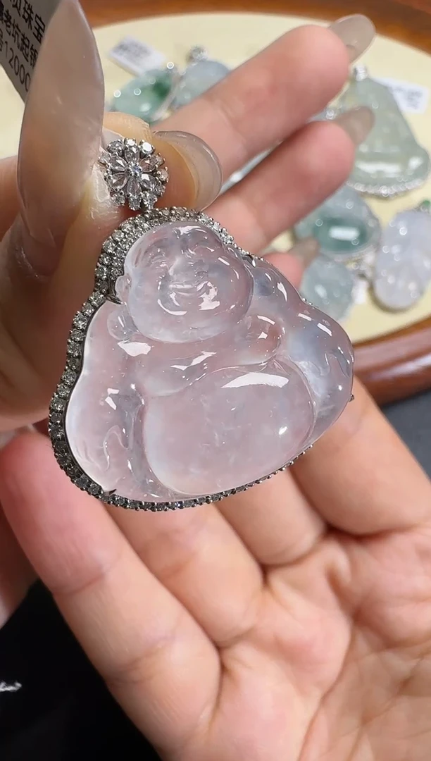 【闪购商品】翡翠颈饰18K金镶嵌【源头工厂】钻石镶嵌