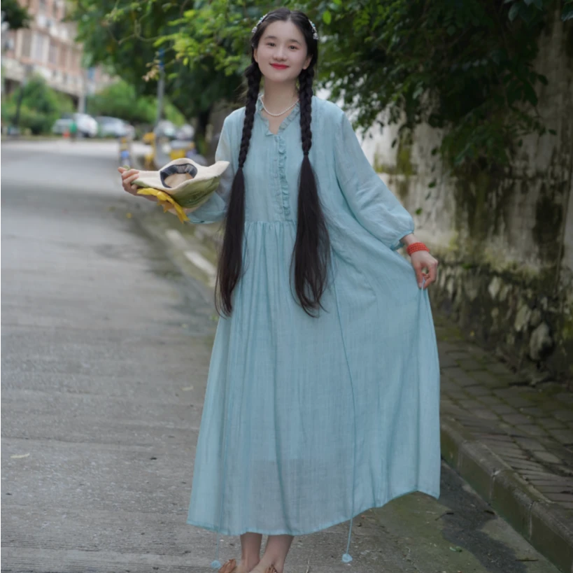 《幽兰》  炒色工艺连衣裙/