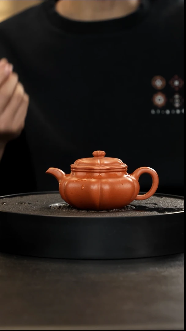 茶壶紫砂野山红泥葵仿古大漏