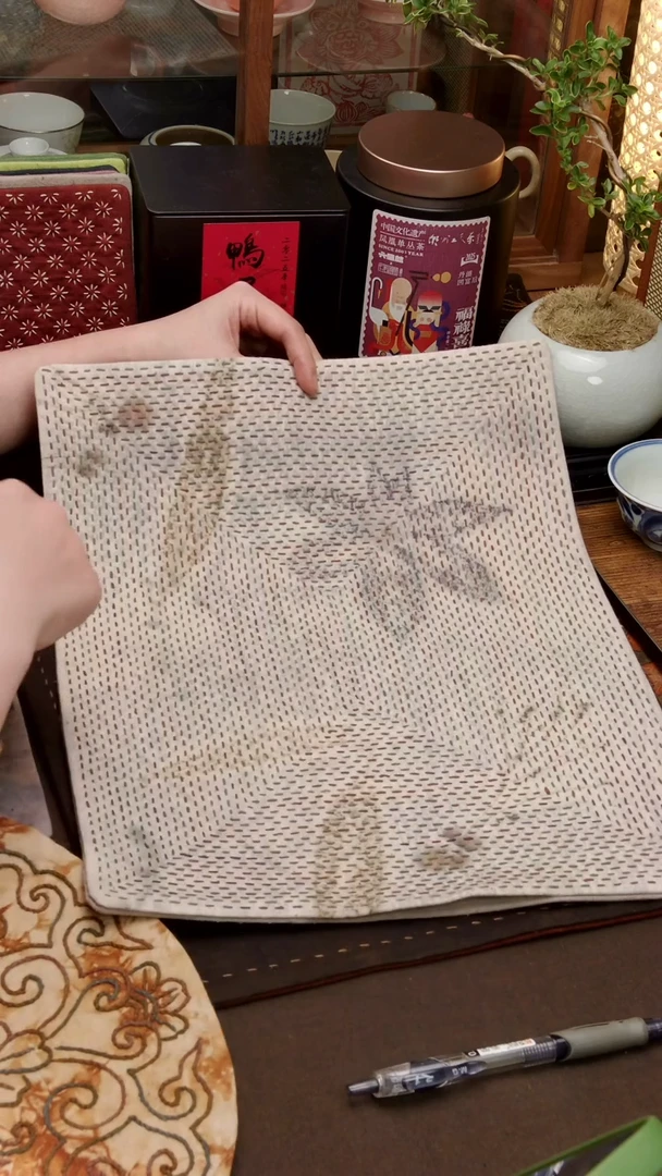 织绣Cici手作刺子绣茶席-399