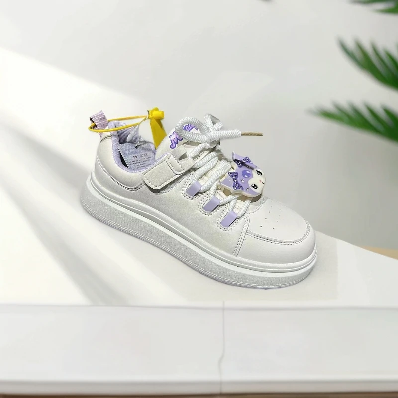 春季中大童高品质假系带超轻皮面贴片大底板鞋