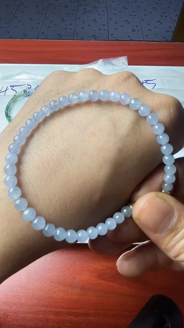 未镶嵌定制翡翠冰紫手串