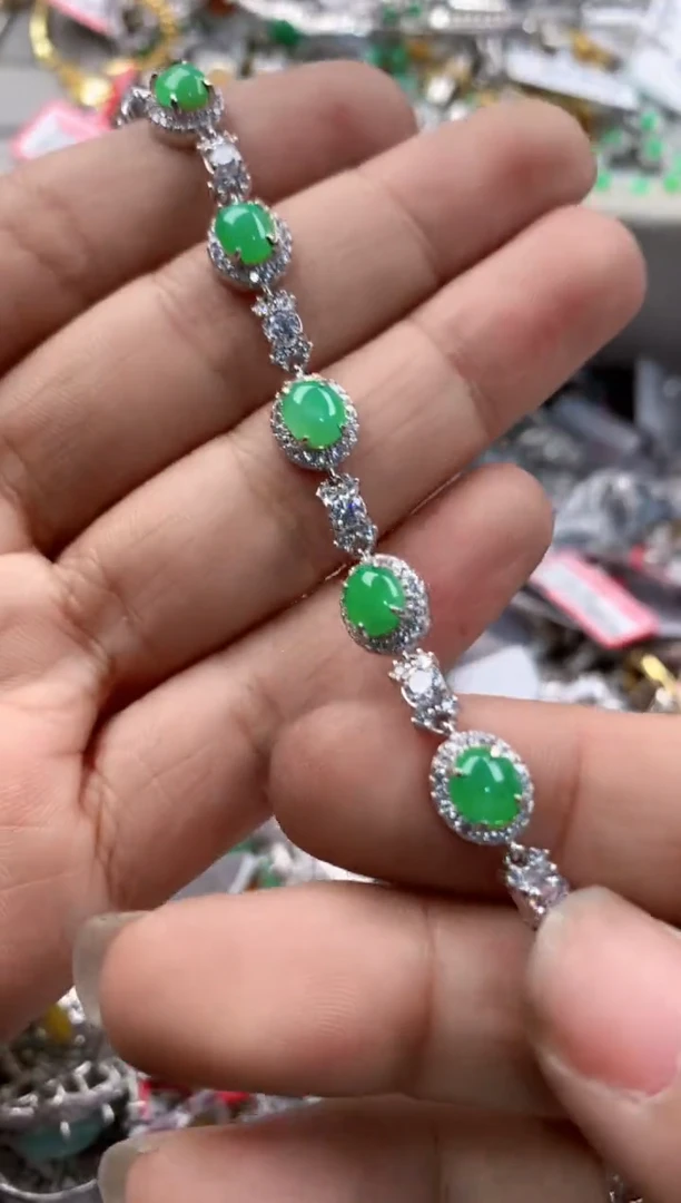 银S925镶嵌戒指翡翠16                6