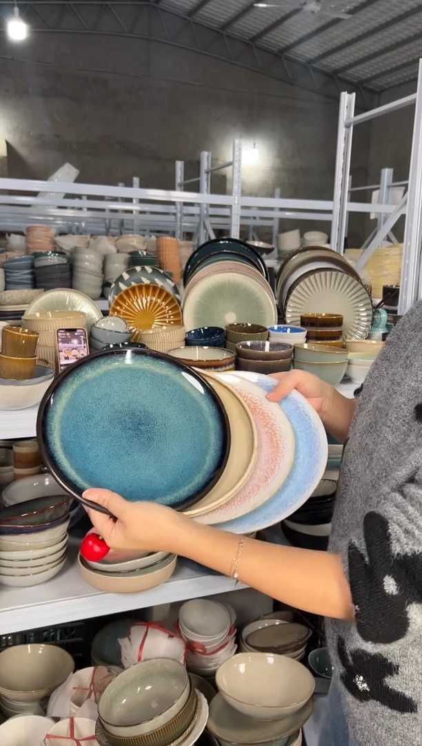 陶瓷外贸尾货瑕疵满20包邮X4小盘9英寸