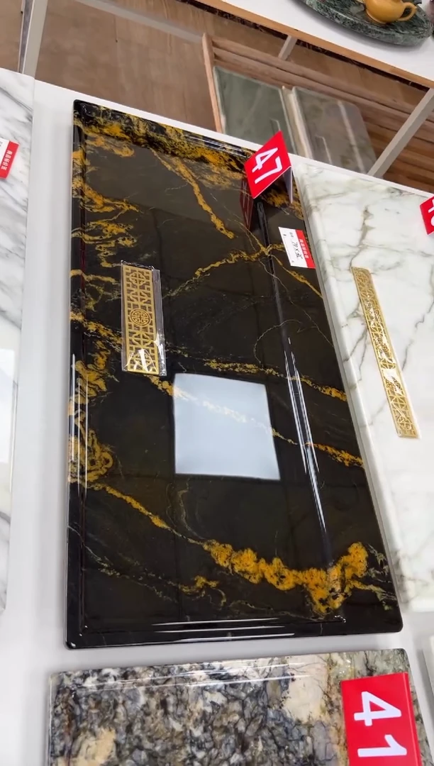 石材47号宇宙金湿泡茶盘70长35宽