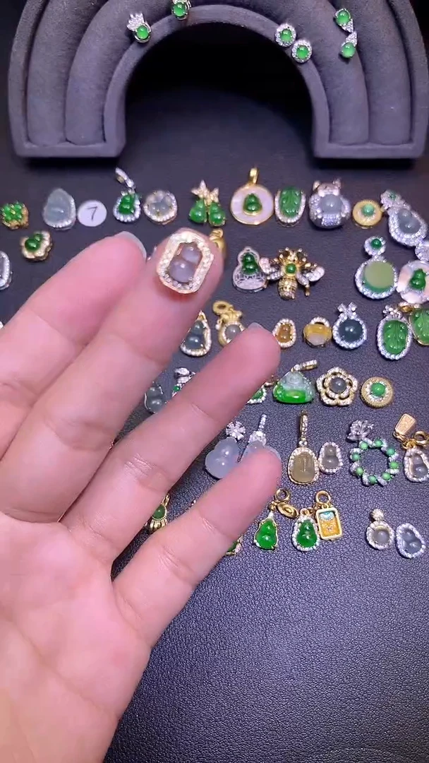 吊坠(不含链)银S925镶嵌翡翠1