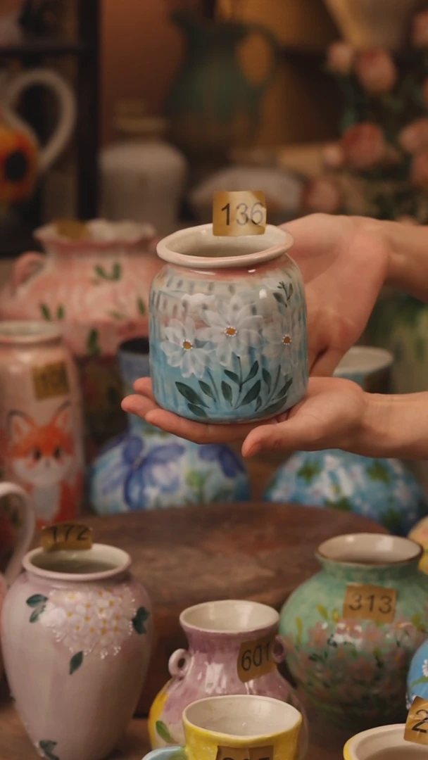 陶瓷136景德镇设计师手作花器摆件侘寂风