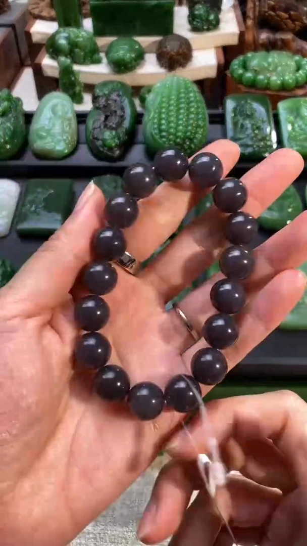 未镶嵌手串和田玉和田玉烟紫手串