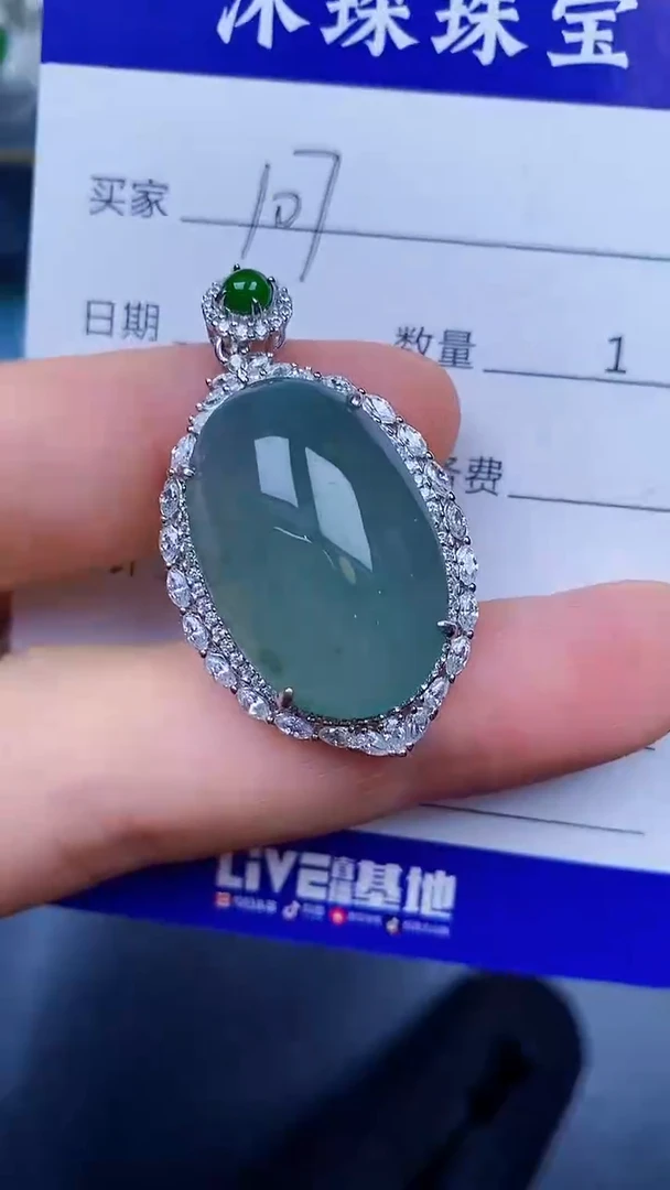 翡翠戒指银S925镶嵌1070