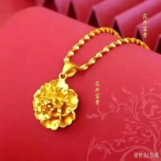 【开业庆典伴手礼xg】花开富贵新品送妈妈牡丹项链