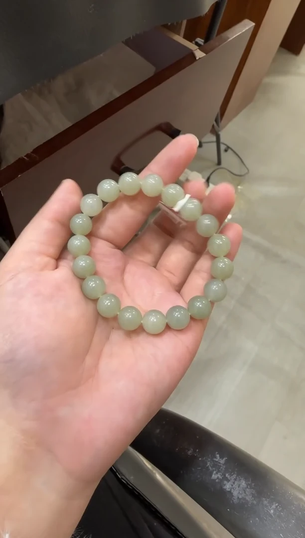 未镶嵌手串和田玉且末近矿高清白手串（产地直发）
