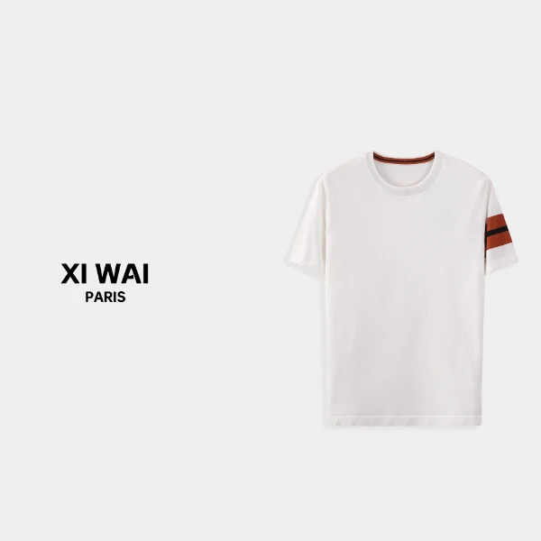 高级男装 春夏新品25s男士经典舒适透气休闲圆领短袖T恤 9982