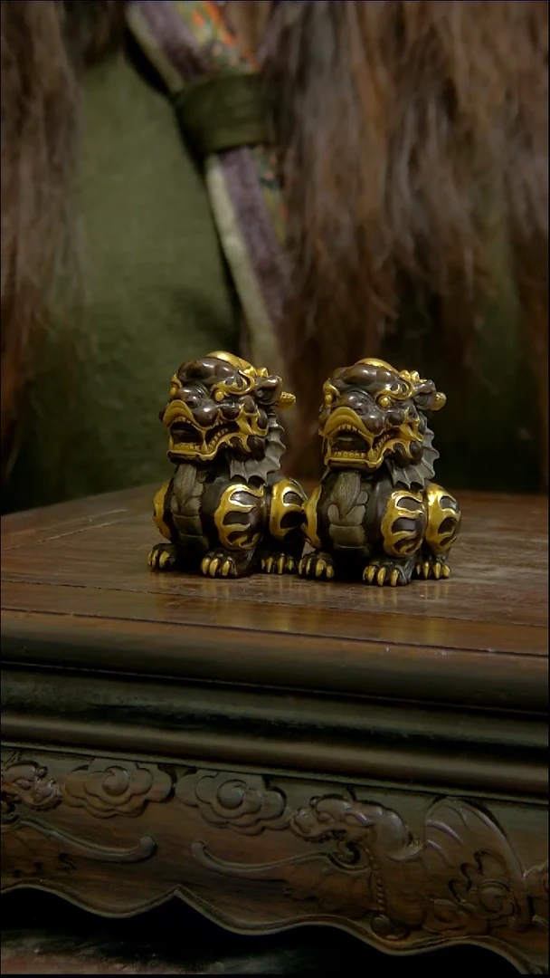 造像铜像铜造像收藏麒麟