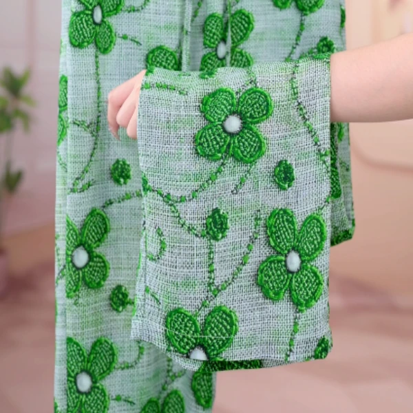 K003长裤“霁绿华”2025新款基础款轻职风松紧腰阔腿直筒裤外穿薄夏